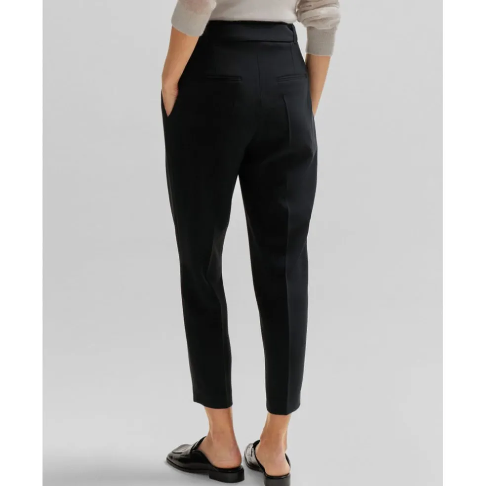 Boss Tapia Belted Regular-Fit Trousers in Black