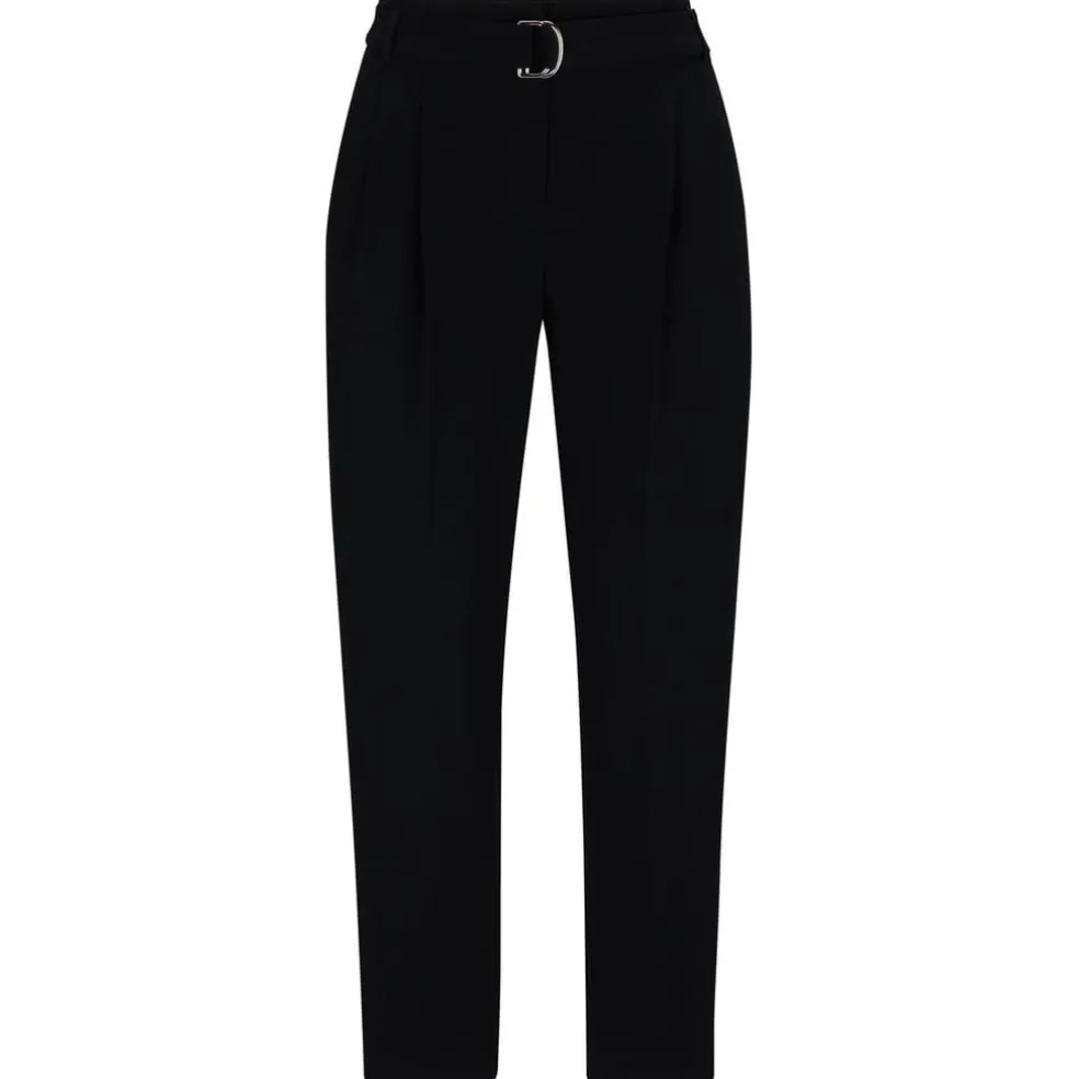 Boss Tapia Belted Regular-Fit Trousers in Black
