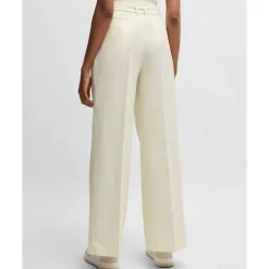 Boss Tepiala Wide-Leg Trousers in White