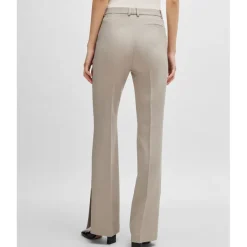 Boss Terela Slim-Fit Flared Trousers in Beige
