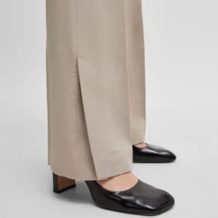 Boss Terela Slim-Fit Flared Trousers in Beige