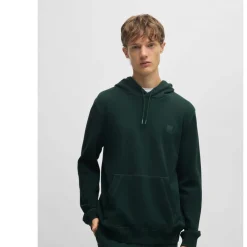 Boss Wetalk Logo Patch Hoodie in Green