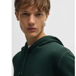 Boss Wetalk Logo Patch Hoodie in Green