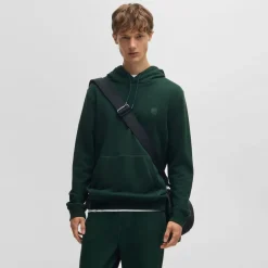 Boss Wetalk Logo Patch Hoodie in Green