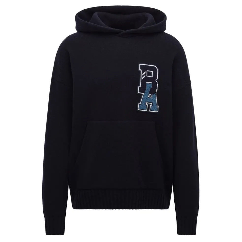Boss x Russell Athletic Kroody Knitted Hoody in Navy