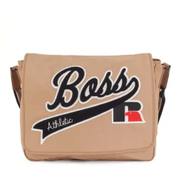 Boss x Russell Athletic Messenger Bag in Beige