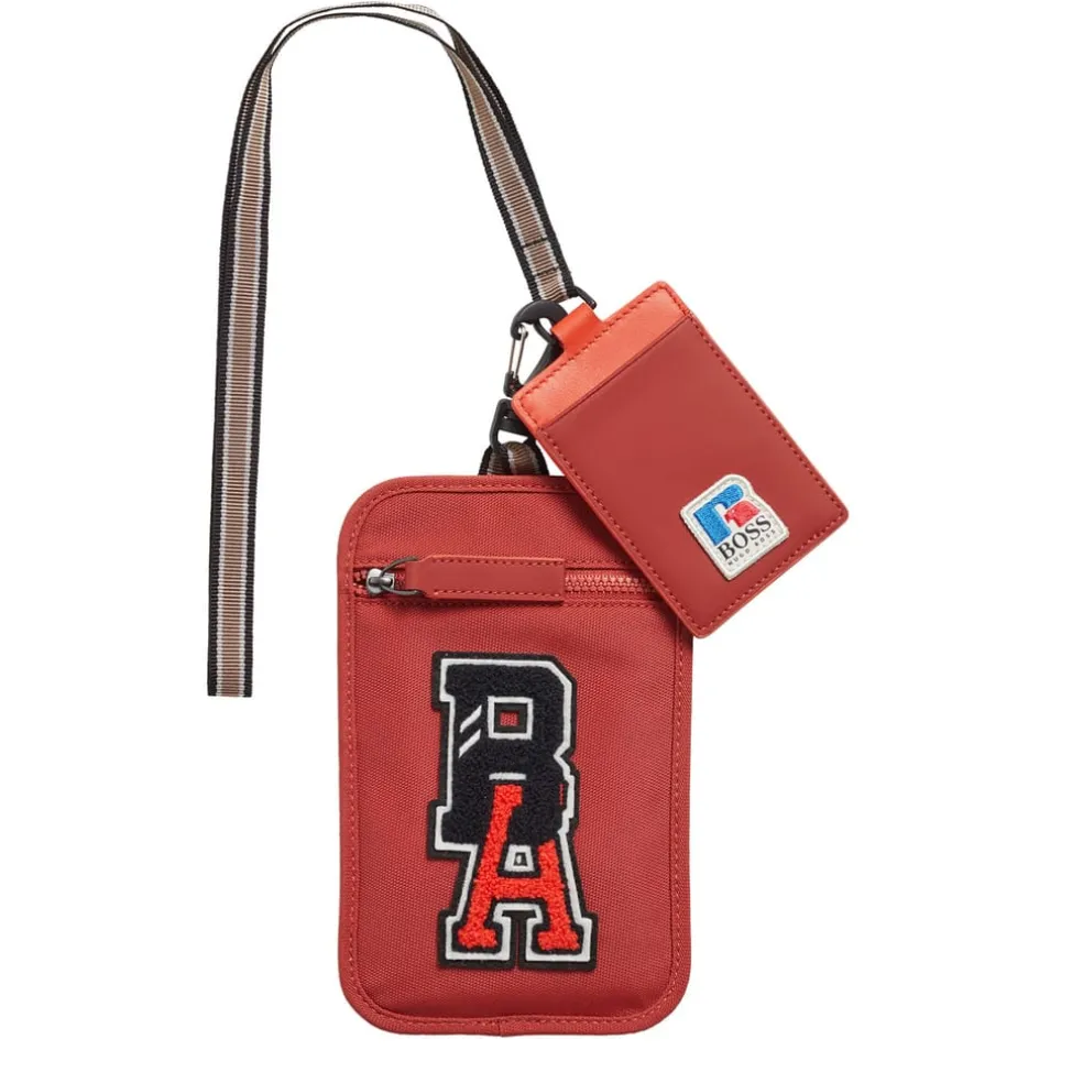 Boss x Russell Athletic Neck Pouch in Red