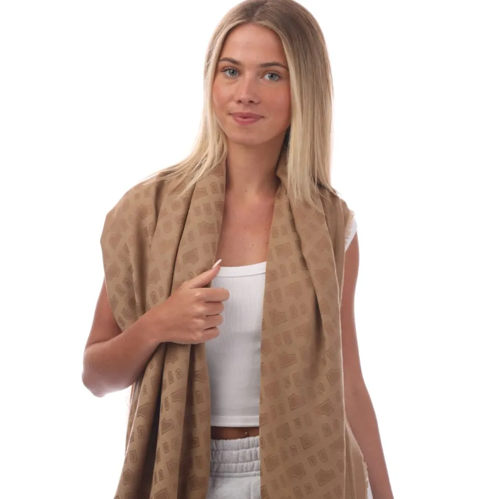 Boss Ylona Wool-Blend Scarf in Beige