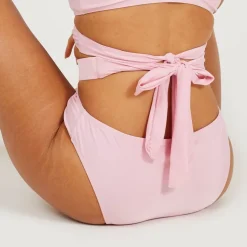 Brave Soul Bikini Bottoms With Wrap Around Ties in Pink