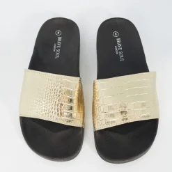 Brave Soul Crocodile Strap Slider in Gold