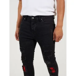 Brave Soul Jean With Contrast Panels in Grey