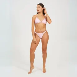 Brave Soul Low Rise Bikini Bottoms With Frill in Pink