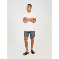 Brave Soul Pinstripe Shorts in Grey