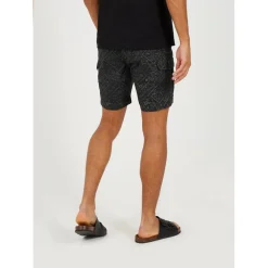 Brave Soul Print Cargo Shorts in Grey
