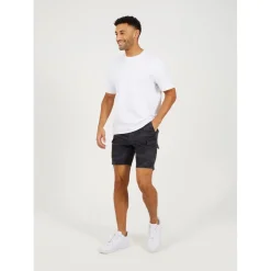 Brave Soul Print Cargo Shorts in Blue