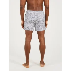 Brave Soul Print Swim Shorts in Grey