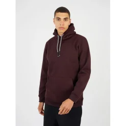Brave Soul Regular Fit Cross Over Hooded Sweatshirt in Red