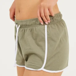 Brave Soul Running Shorts With Contrast Binding in Green