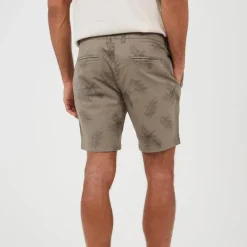 Brave Soul Shorts With Leaf Print in Grey