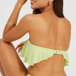 Brave Soul Structured Bikini Top in Green