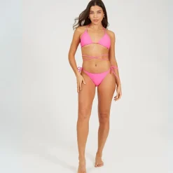 Brave Soul Tie Bikini Bottoms in Pink
