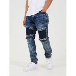 Brave Soul Wash Biker Jean in Blue