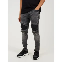 Brave Soul Wash Biker Jean in Black