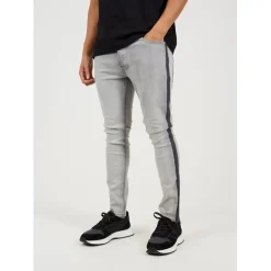 Brave Soul Wash Skinny Jean With Stripe in Grey