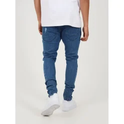 Brave Soul Wash Skinny Jean With Stripe in Blue