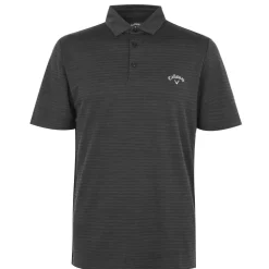Callaway Mens Herringbone Golf Polo Shirt in Black