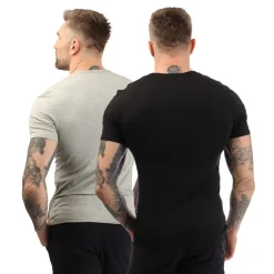 Calvin Klein 2 Pack of Essential Crew T-Shirts in Black Grey