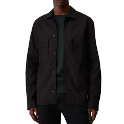 Calvin Klein Boxy Twill Overshirt in Black