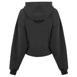 Calvin Klein Jeans Cropped Hooded Relaxed Fit Sweatshirt in Grey