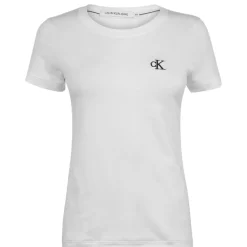 Calvin Klein Jeans Embroidered Logo Slim Fit T-Shirt in White