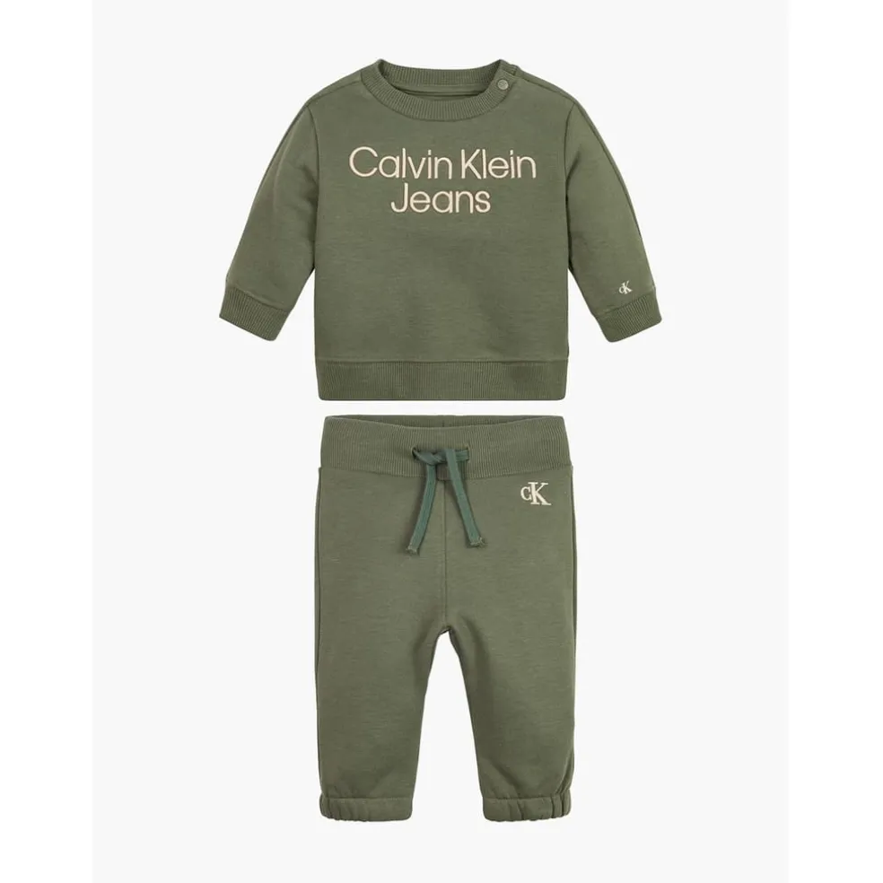 Calvin Klein Jeans Logo Tracksuit Giftpack in Green