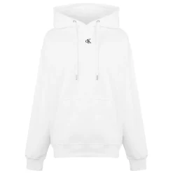 Calvin Klein Jeans Relaxed Fit Hooded Sweatshirt in White