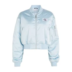 Calvin Klein Jeans Satin Bomber Jacket in Blue