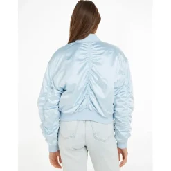 Calvin Klein Jeans Satin Bomber Jacket in Blue