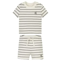 Calvin Klein Jeans Ss T-Shirt Shorts Set in Cream