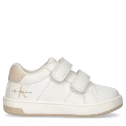 Calvin Klein Jeans Velcro Low Top Sneakers in Cream