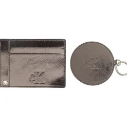Calvin Klein Jeans Wallet And Mirror Attached in Silver