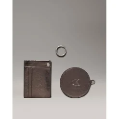 Calvin Klein Jeans Wallet And Mirror Attached in Silver