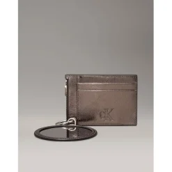 Calvin Klein Jeans Wallet And Mirror Attached in Silver