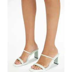 Calvin Klein L Heel Mule Slides in Green