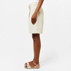 Calvin Klein Linen Bermuda Shorts in Beige