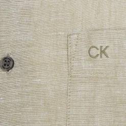Calvin Klein Linen Cotton Regular Shirt in Green
