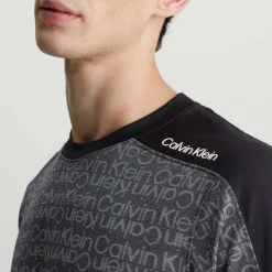 Calvin Klein Logo Mesh Gym T-Shirt in Black