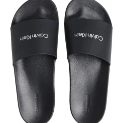 Calvin Klein Logo Sliders in Black