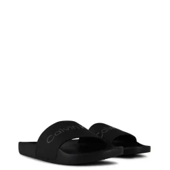 Calvin Klein Logo Sliders in Black