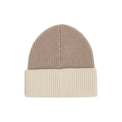 Calvin Klein Metal Two Tone Chunky Beanie in Beige